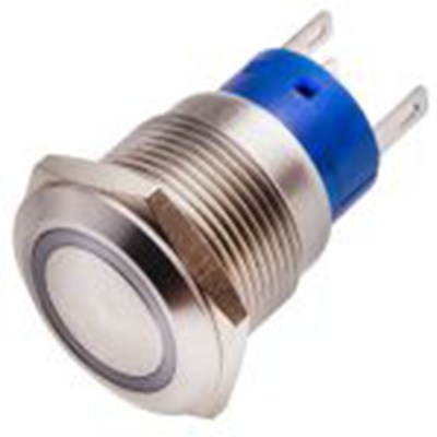 RS PRO,111-3770, 照明 按钮开关, Φ19.2 mm开孔, 面板安装, 闭锁操作, 黄色LED, 单刀双掷, IP40 12 V dc 250 V 交流