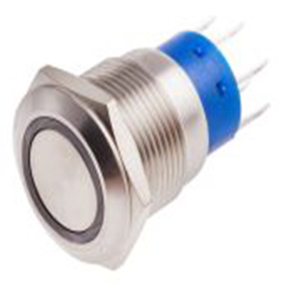 RS PRO,111-3784, 照明 按钮开关, Φ19.2 mm开孔, 面板安装, 瞬时型操作, 红色LED, 双刀双掷, IP40 250 V 交流