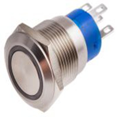 RS PRO,111-3859, 照明 按钮开关, Φ19.2 mm开孔, 面板安装, 闭锁操作, 红色LED, 单刀双掷, IP40 12 V dc 250 V 交流