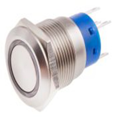 RS PRO,111-3891, 照明 按钮开关, Φ19.2 mm开孔, 面板安装, 闭锁操作, 白色LED, 单刀双掷, IP40 250 V 交流