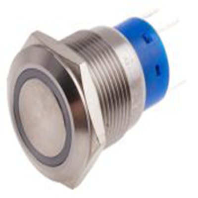 RS PRO,111-5777, 照明 按钮开关, Φ19.2 mm开孔, 面板安装, 瞬时型操作, 黄色LED, 单刀双掷, IP40 12 V dc 250 V 交流