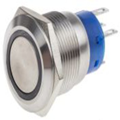 RS PRO,111-5797, 照明 按钮开关, Φ19.2 mm开孔, 面板安装, 闭锁操作, 黄色LED, 单刀双掷, IP40 12 V dc 250 V 交流