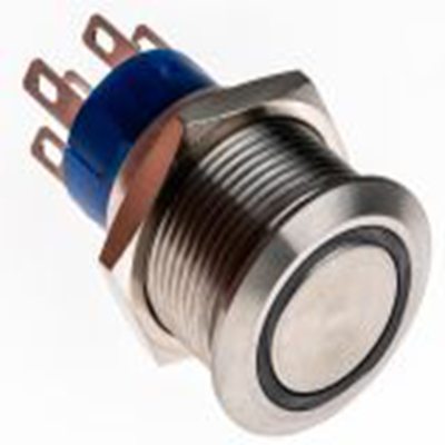 RS PRO,111-5800, 照明 按钮开关, Φ19.2 mm开孔, 面板安装, 闭锁操作, 白色LED, 双刀双掷, IP40 250 V 交流