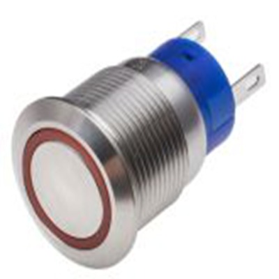 RS PRO,111-5808, 照明 按钮开关, Φ19.2 mm开孔, 面板安装, 闭锁操作, 红色LED, 单刀双掷, IP40 12 V dc 250 V 交流