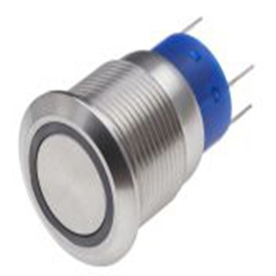 RS PRO,111-5826, 照明 按钮开关, Φ19.2 mm开孔, 面板安装, 闭锁操作, 绿色LED, 单刀双掷, IP40 12 V dc 250 V 交流