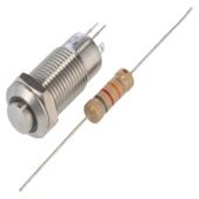 RS PRO,111-6515, 照明 按钮开关, Φ12 mm开孔, 面板安装, 闭锁操作, 绿色LED, 单刀单掷, IP40 36 V dc 220 V 交流