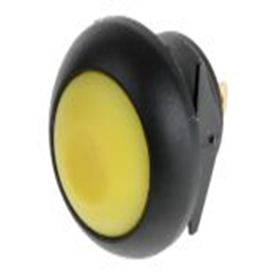 RS PRO,144-4357, 按钮开关, Φ13.6 mm开孔, 面板安装, 瞬时型操作, 黄色LED, 单刀单掷, IP40 50 V dc 250 V 交流
