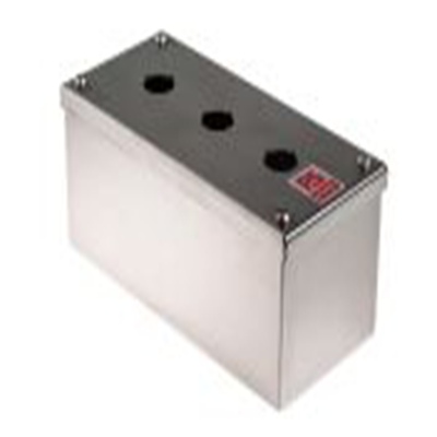 RS PRO,161-1523,三孔 按钮盒, Φ22 mm孔径 不锈钢外壳, IP66, IP69K, 100 mm x 85 mm x 220 mm