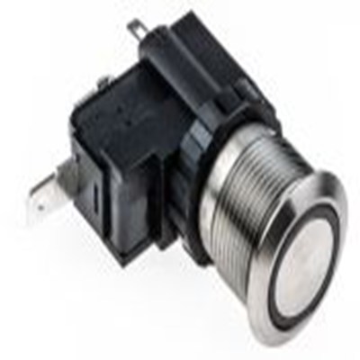 RS PRO,175-8531, 照明 按钮开关, Φ19.1 mm开孔, 面板安装, 闭锁操作, 白色LED, 单刀单掷, IP40 250 V 交流, MW19系列