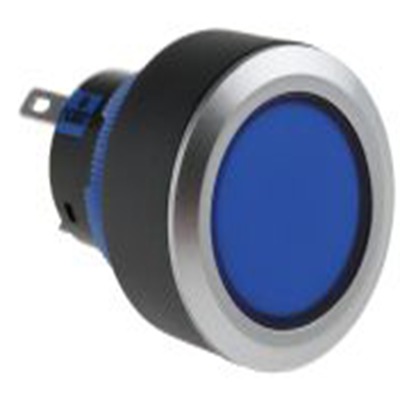 RS PRO,175-8234, 照明 按钮开关, Φ22.2 mm开孔, 面板安装, 瞬时型操作, 蓝色LED, 单刀双掷, IP65 36 V dc 250 V 交流, KPB22系列