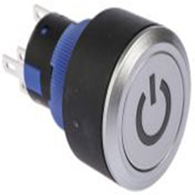 RS PRO,175-8274, 照明 按钮开关, Φ22.2 mm开孔, 面板安装, 瞬时型操作, 红色LED, 单刀双掷, IP65 36 V dc 250 V 交流, KPB22系列