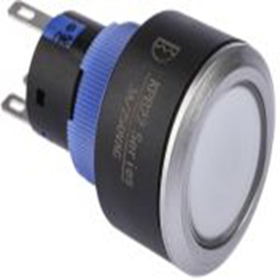 RS PRO,175-8926, 照明 按钮开关, Φ22.2 mm开孔, 面板安装, 瞬时型操作, 绿色LED, 单刀双掷, IP65 36 V dc 250 V 交流, KPB22系列