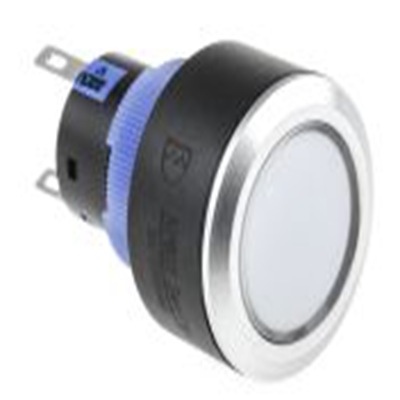 RS PRO,175-8975, 照明 按钮开关, Φ22.2 mm开孔, 面板安装, 瞬时型操作, 黄色LED, 单刀双掷, IP65 36 V dc 250 V 交流, KPB22系列