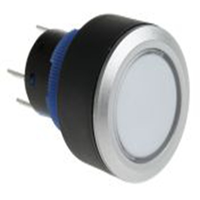 RS PRO,175-8297, 照明 按钮开关, Φ22.2 mm开孔, 面板安装, 瞬时型操作, 红色LED, 单刀双掷, IP65 36 V dc 250 V 交流, KPB22系列