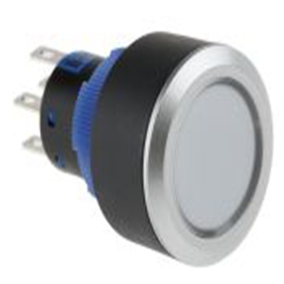 RS PRO,175-8324, 照明 按钮开关, Φ22.2 mm开孔, 面板安装, 瞬时型操作, 绿色LED, 双刀双掷, IP65 36 V dc 250 V 交流, KPB22系列