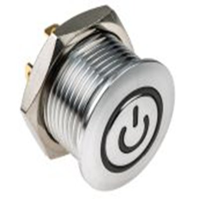 RS PRO,175-8450, 照明 按钮开关, Φ16 mm开孔, 面板安装, 瞬时型操作, 白色LED, 单刀单掷, IP40 36 V dc, MPB16系列