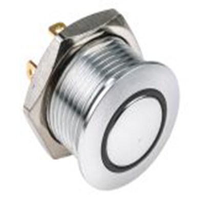 RS PRO,175-8522, 照明 按钮开关, Φ16 mm开孔, 面板安装, 瞬时型操作, 黄色LED, 单刀单掷, IP40 36 V dc, MPB16系列