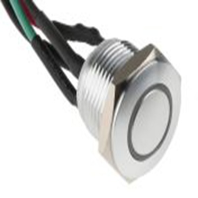 RS PRO,175-8524, 照明 按钮开关, Φ16 mm开孔, 面板安装, 瞬时型操作, 红色LED, 单刀单掷, IP40 36 V dc, MPB16系列