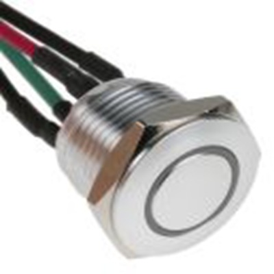 RS PRO,175-8530, 照明 按钮开关, Φ16 mm开孔, 面板安装, 瞬时型操作, 红色LED, 单刀单掷, IP40 36 V dc, MPB16系列