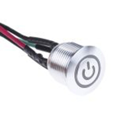 RS PRO,175-9463, 照明 按钮开关, Φ16 mm开孔, 面板安装, 瞬时型操作, 蓝色LED, 单刀单掷, IP40 36 V dc, MPB16系列
