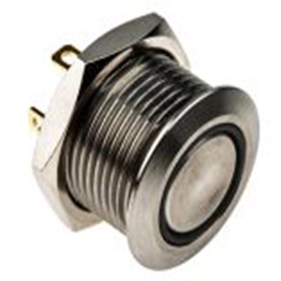 RS PRO,175-9462, 照明 按钮开关, Φ16 mm开孔, 面板安装, 瞬时型操作, 绿色LED, 单刀单掷, IP40 36 V dc, MPB16系列