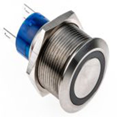 RS PRO,175-9710, 照明 按钮开关, Φ22.2 mm开孔, 面板安装, 瞬时型操作, 红色LED, 单刀双掷, IP40 36 V dc 250 V 交流, MPB22系列