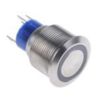 RS PRO,175-9735, 照明 按钮开关, Φ22.2 mm开孔, 面板安装, 瞬时型操作, 红色LED, 单刀双掷, IP40 36 V dc 250 V 交流, MPB22系列