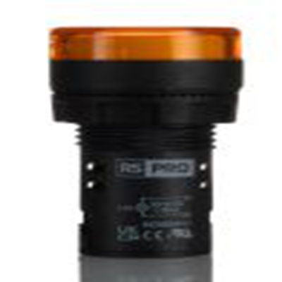 RS PRO,271-7493, 黄色 圆形 指示灯, Φ22 mm开孔, LED, 24 V ac/dc, 面板安装, IP65