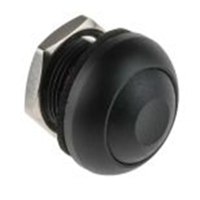 RS PRO,734-6704P, 微型按钮开关, Φ13.6 mm开孔, 面板安装, 瞬时型操作, 黑色LED, 单刀单掷, IP40 50 V dc 32 V 交流, PASX系列