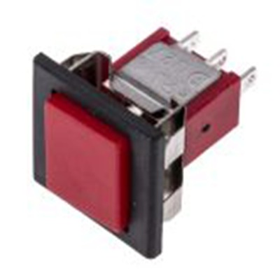 RS PRO,734-6779P, 按钮开关, Φ12.7 x 15.7 mm开孔, 面板安装, 瞬时型操作, 红色LED, 单刀双掷 28 V dc 120 V 交流