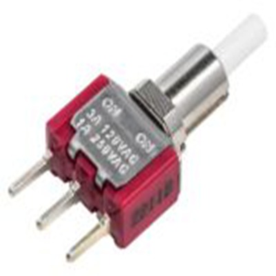 RS PRO,734-6798P, 按钮开关, Φ6.4 mm开孔, PCB安装, 闭锁操作, 红色LED, 单刀双掷 28 V dc 120 V 交流