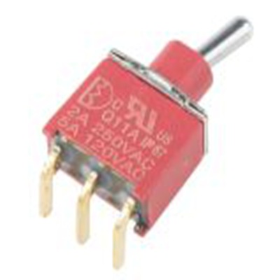 RS PRO,734-6971P, 扳钮开关, 单刀双掷, 接通 -（接通）操作, 5 A 12 V dc, PCB安装, 通孔端子, IP40