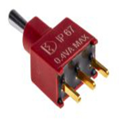 RS PRO,734-6984P, 扳钮开关, 单刀双掷, 开 - 关 - 开操作, 400 mA 12 V dc, PCB安装, 通孔端子, IP40