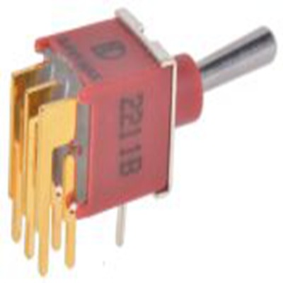 RS PRO,734-7157P, 扳钮开关, 双刀双掷, 接通 -（接通）操作, 400 mA 15 V dc, PCB安装, 焊接端子, IP40