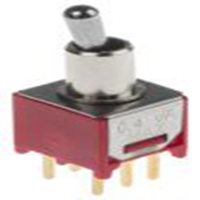 RS PRO,734-7185P, 扳钮开关, 双刀双掷, 接通 -（接通）操作, 100 mA 15 V dc, PCB安装, 焊接端子, IP66, IP56