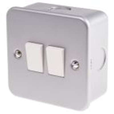 RS PRO,768-3526,2位, 2极 摇臂, 2路, 240V, 6 A RS Metalclad 系列, 灰色, IP20