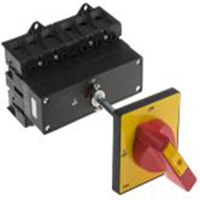 RS PRO,773-7986, 1, 3 隔离开关, 6极, DIN 导轨安装 125 A, IP65 90 kW, 红色把手