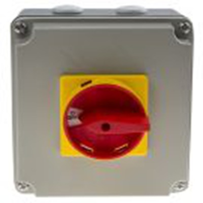 RS PRO,773-7992, 3 隔离开关, 4极, 面板安装 32 A, IP65 15 kW, 红色把手