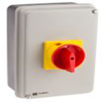 RS PRO,773-8002, 3 隔离开关, 3极, 面板安装 25 A, IP54 11 kW, 红色把手