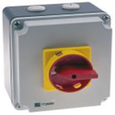 RS PRO,773-8005, 3 隔离开关, 4极, 面板安装 40 A, IP65 18.5 kW, 红色把手