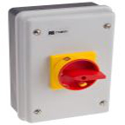 RS PRO,773-8011, 3 隔离开关, 3极, 面板安装 32 A, IP54 15 kW, 红色把手