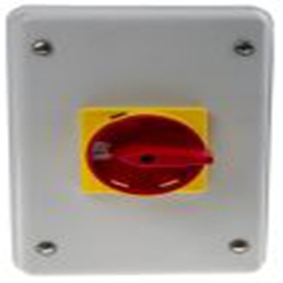 RS PRO,773-8018, 3 隔离开关, 3极, 面板安装 63 A, IP54 18.5 kW, 红色把手