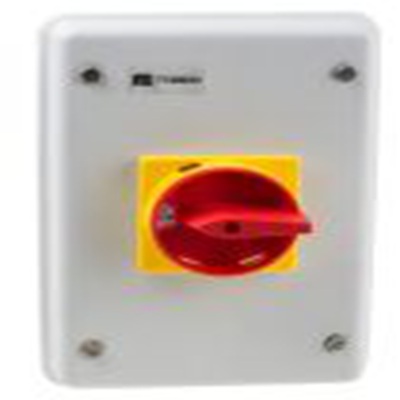 RS PRO,773-8033, 3 隔离开关, 4极, 面板安装 40 A, IP54 37 kW, 红色把手