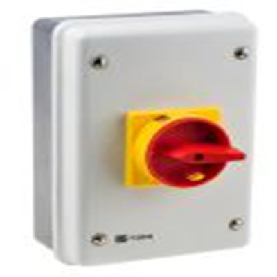 RS PRO,773-8036, 3 隔离开关, 4极, 面板安装 63 A, IP54 18.5 kW, 红色把手