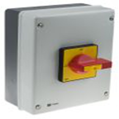 RS PRO,773-8042, 3 隔离开关, 4极, 面板安装 125 A, IP54 75 kW, 红色把手