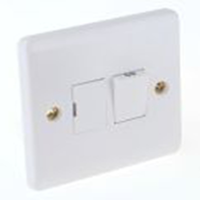 RS PRO,775-8078,面板开关保险丝, 2组, 2极, 13 A 开关, 白色 IP20 85.6 mm宽, 尿素甲醛制