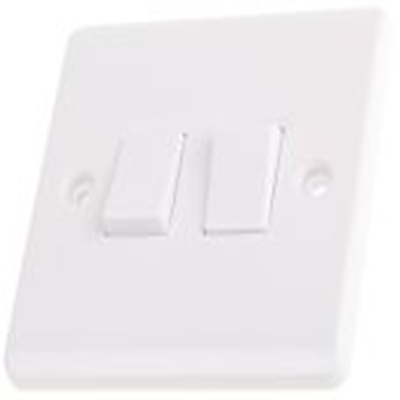 RS PRO,775-8100,2位, 2极 摇臂, 2路, 250 V, 10 A RS White 系列, 白色, IP20