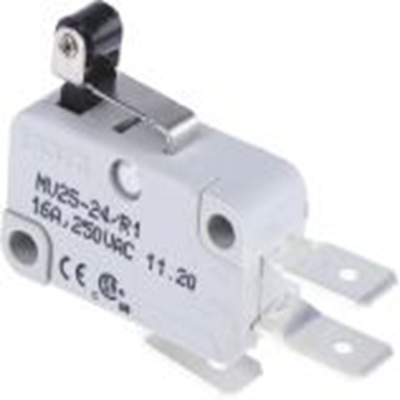 RS PRO,804-6212, 短转子杠杆 微型开关, SPCO, 250 V 交流, 16 A触点, 快速连接端, 操作力400g
