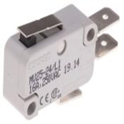 RS PRO,804-6225, 短杠杆 微型开关, SPCO, 250 V 交流, 16 A触点, 快速连接端, 操作力400g