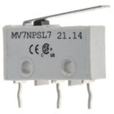 RS PRO,804-6278, 杠杆 超小型微动开关, 单刀单掷, 250 V 交流, 2 A触点, 焊接端, 操作力50g